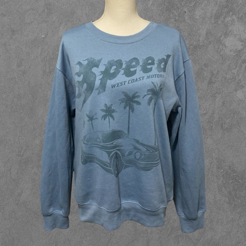 FOREVER 21 | West Coast Motors Speed Blue Crewneck Pullover Sweatshirt Size XL